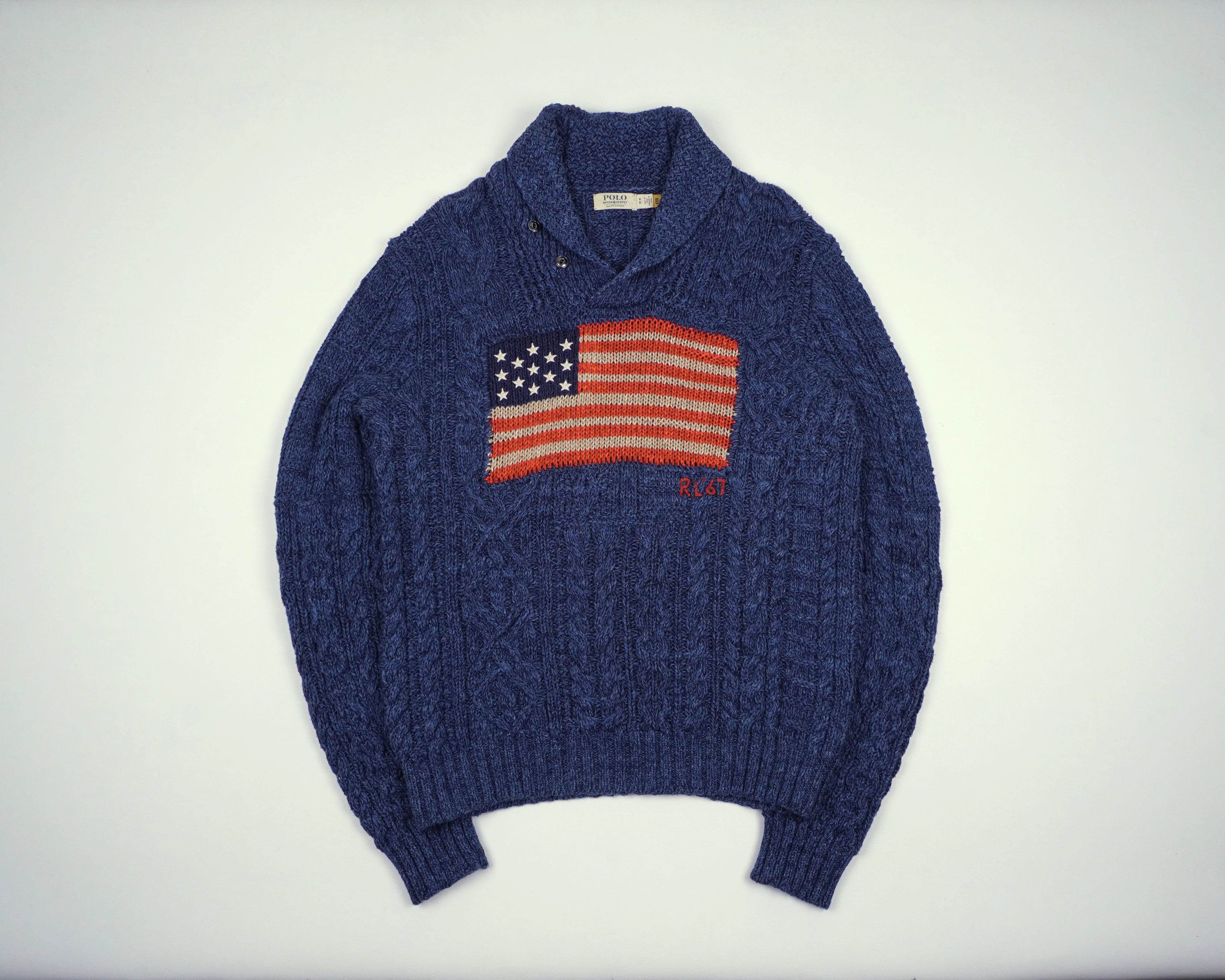 Ralph Lauren Blue Flag Sweater M Wool