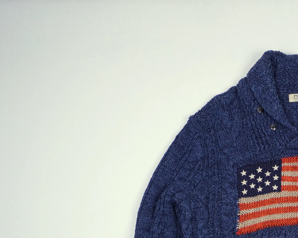 Ralph Lauren Blue Flag Sweater M Wool