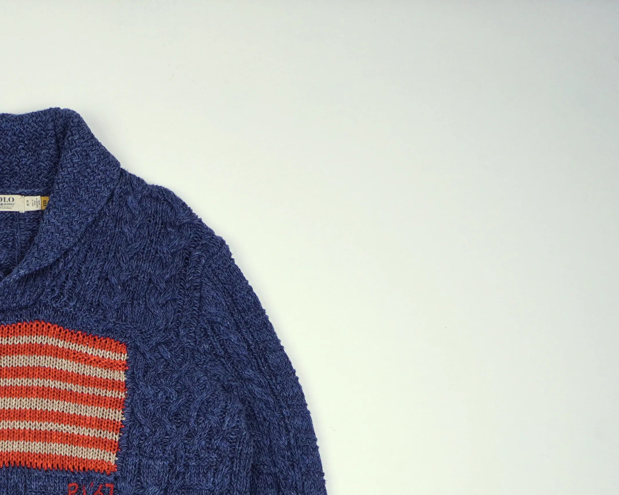 Ralph Lauren Blue Flag Sweater M Wool