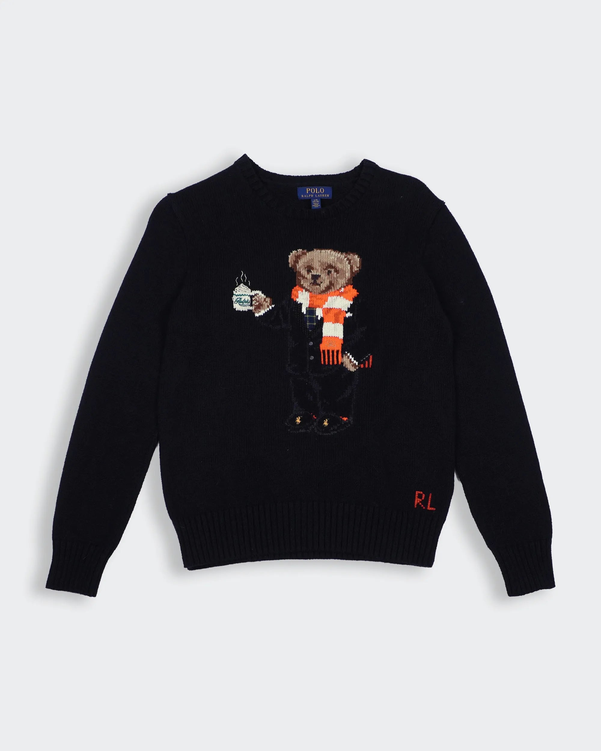Ralph Lauren Black Polo Bear Sweater - XS