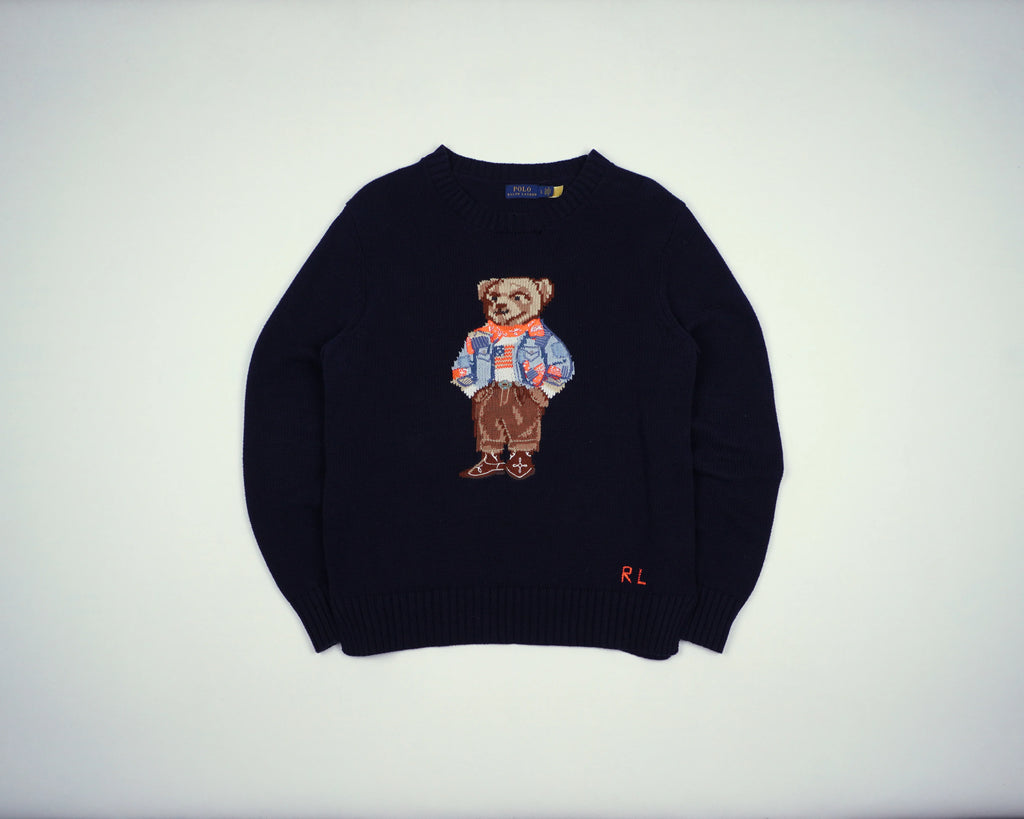 Ralph Lauren Navy Bear Sweater Cotton