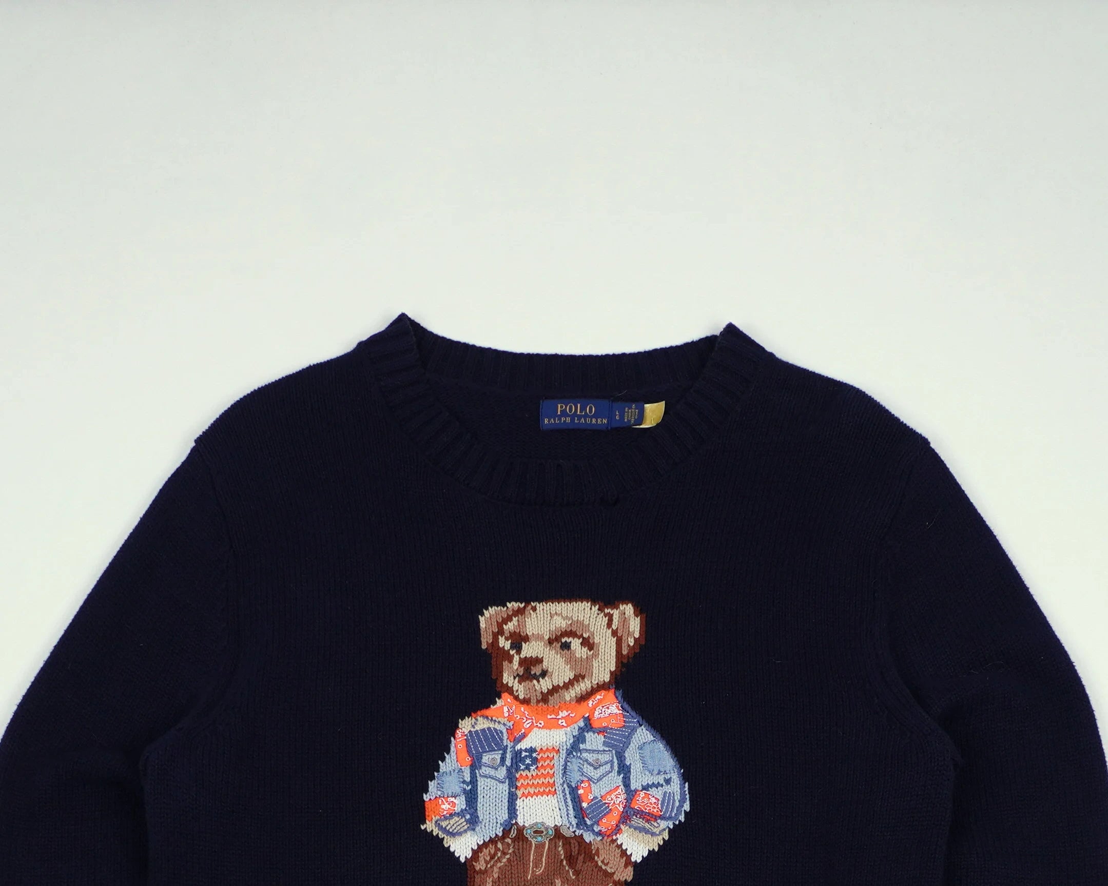 Ralph Lauren Navy Bear Sweater Cotton