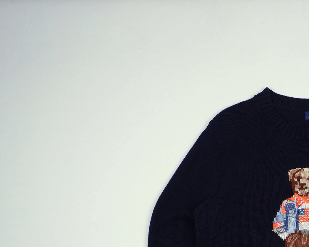 Ralph Lauren Navy Bear Sweater Cotton