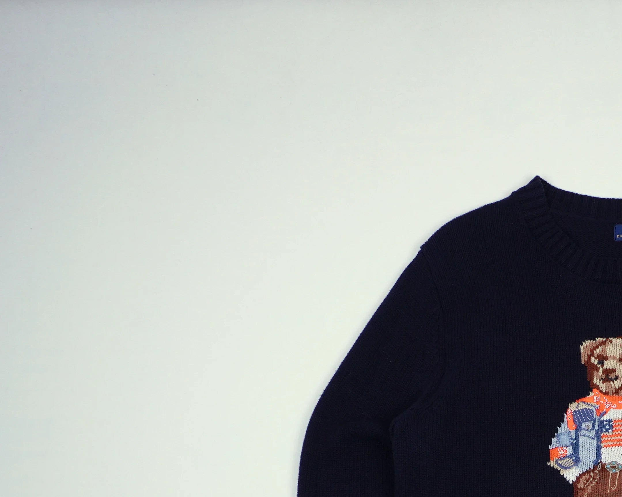 Ralph Lauren Navy Bear Sweater Cotton
