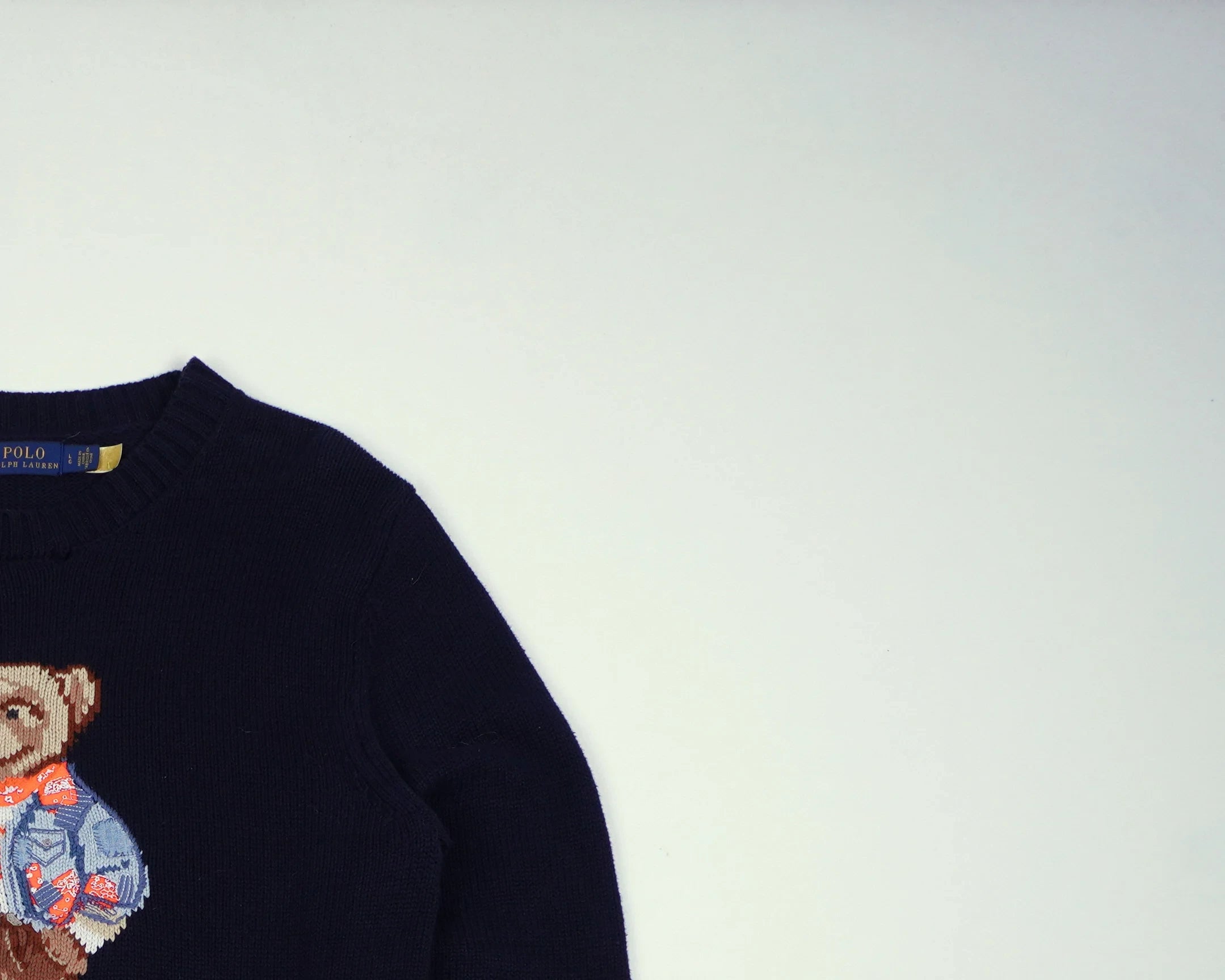 Ralph Lauren Navy Bear Sweater Cotton