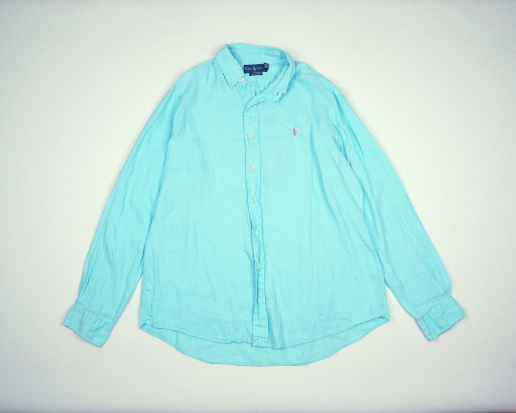 Ralph Lauren Blue Button-up Shirt XL Linen
