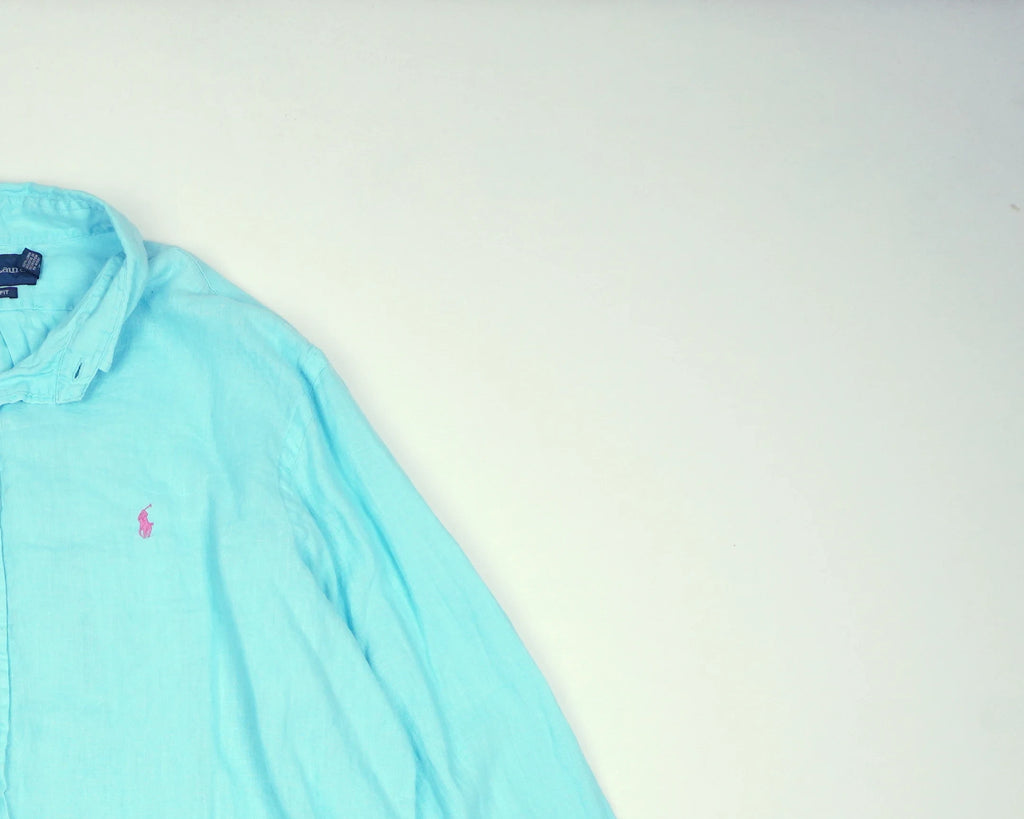 Ralph Lauren Blue Button-up Shirt XL Linen
