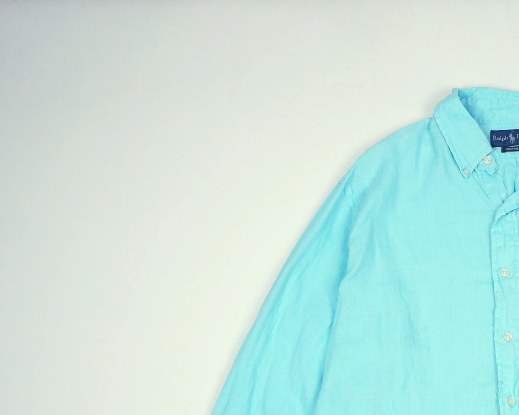 Ralph Lauren Blue Button-up Shirt XL Linen