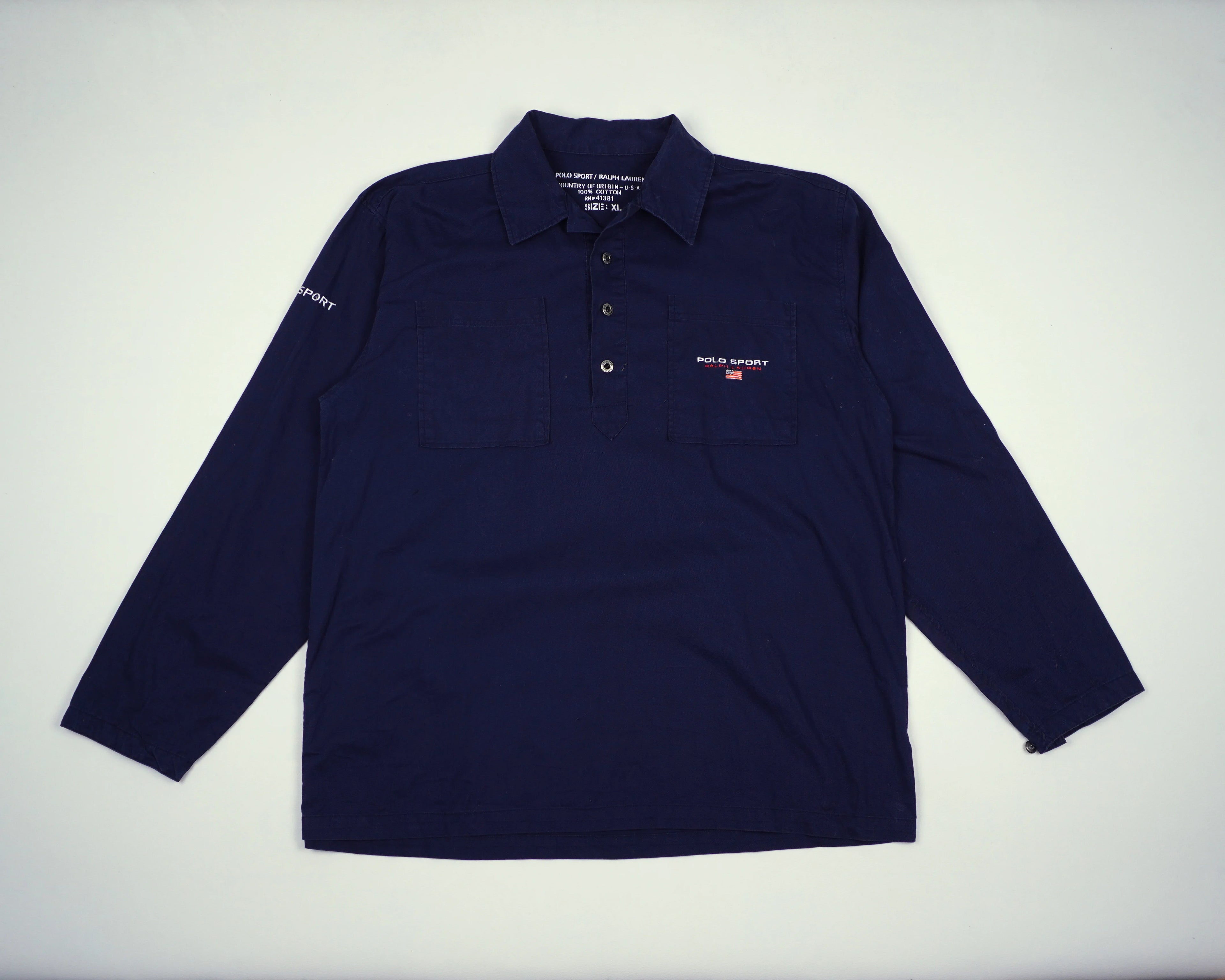 Ralph Lauren Navy Button-up Shirt XL Cotton