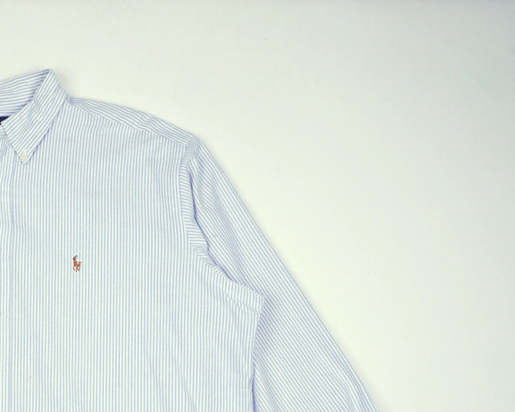 Ralph Lauren Blue Long Sleeve Button-up Shirt Cotton