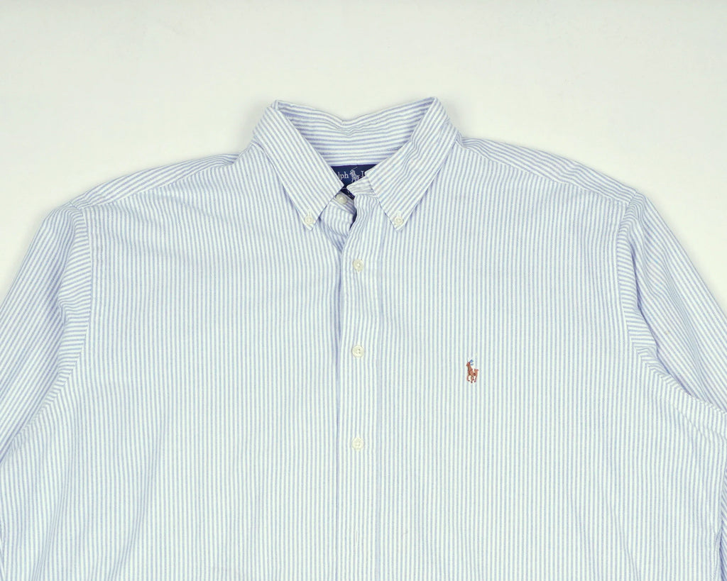Ralph Lauren Blue Long Sleeve Button-up Shirt Cotton