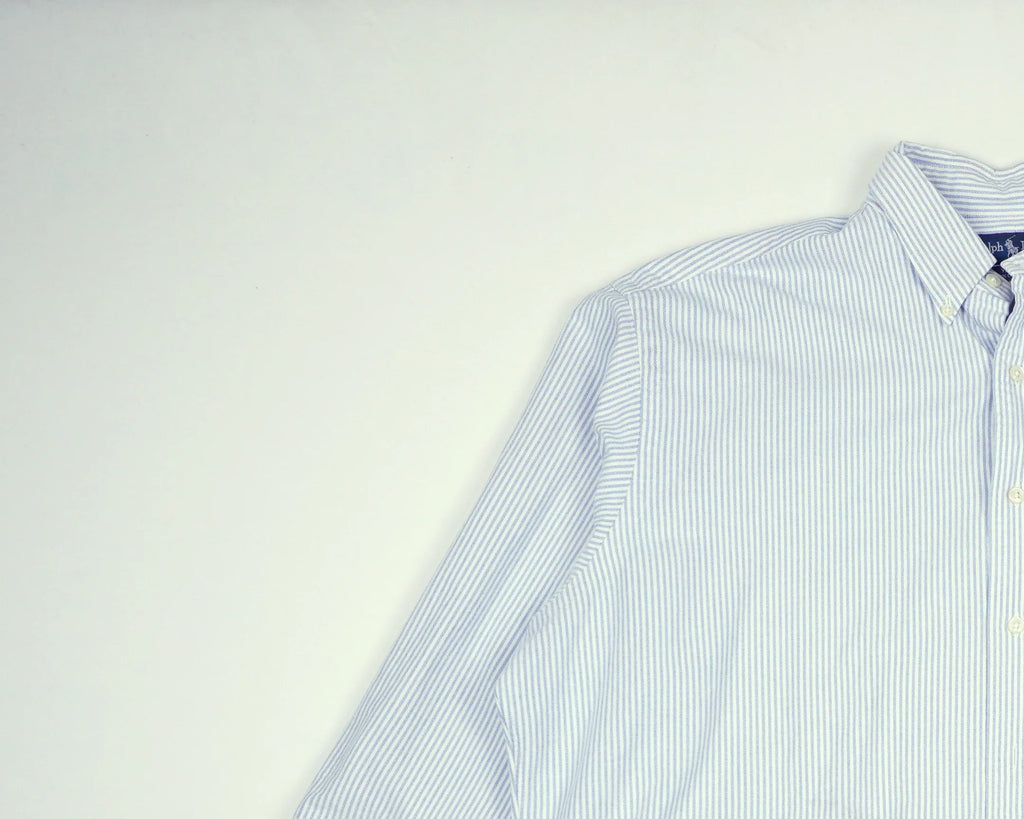 Ralph Lauren Blue Long Sleeve Button-up Shirt Cotton