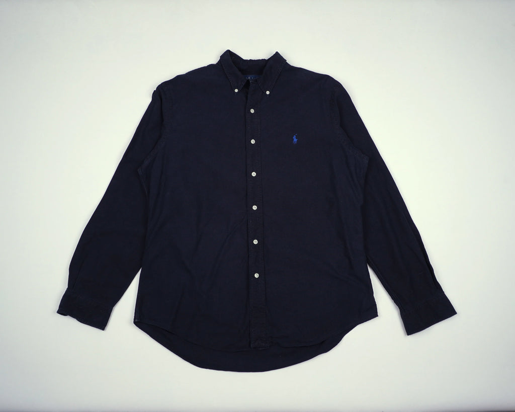 Ralph Lauren Navy Button-up Shirt M Cotton
