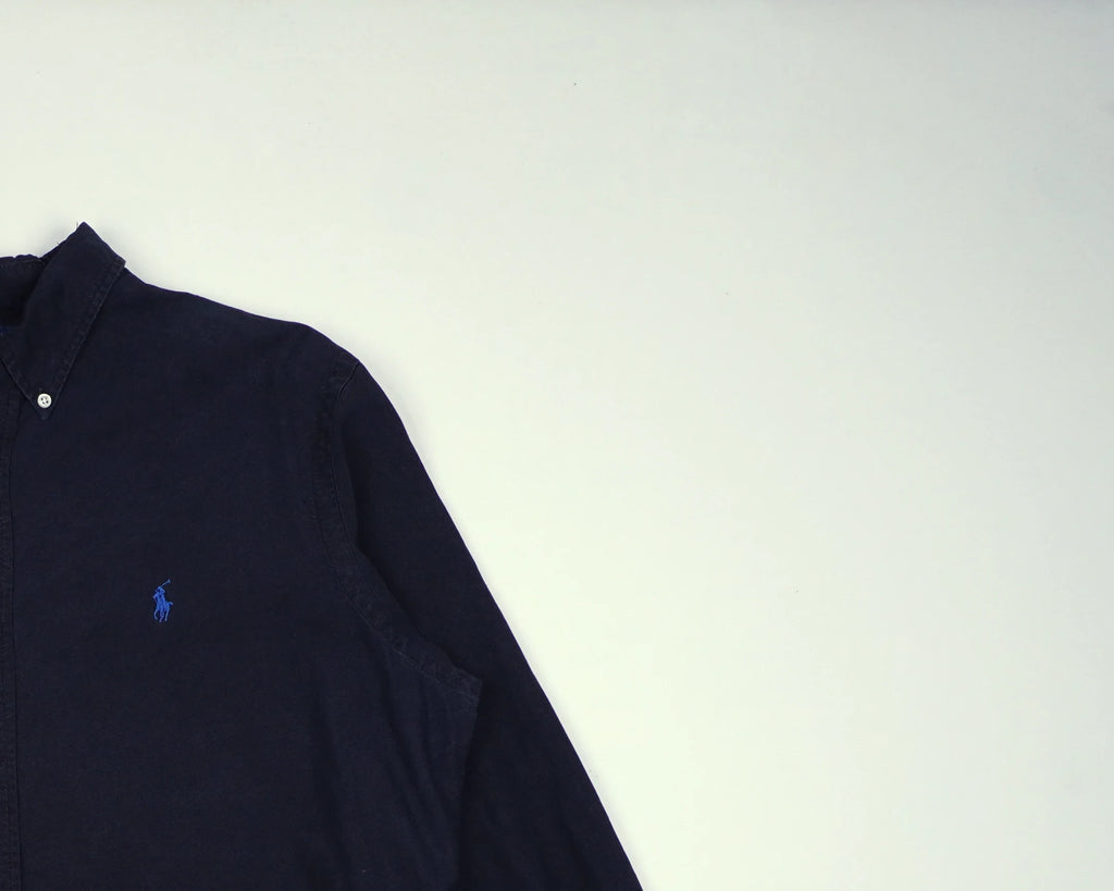 Ralph Lauren Navy Button-up Shirt M Cotton