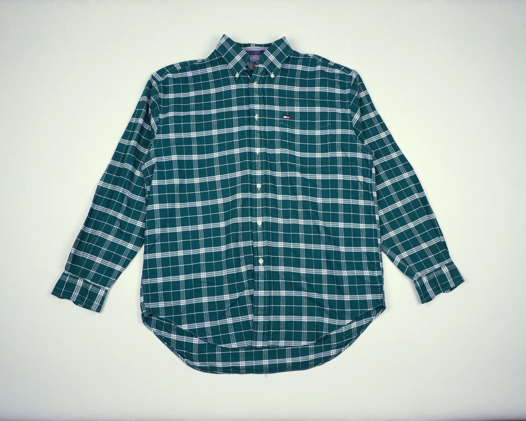 Tommy Hilfiger Green Button-up Shirt L Cotton