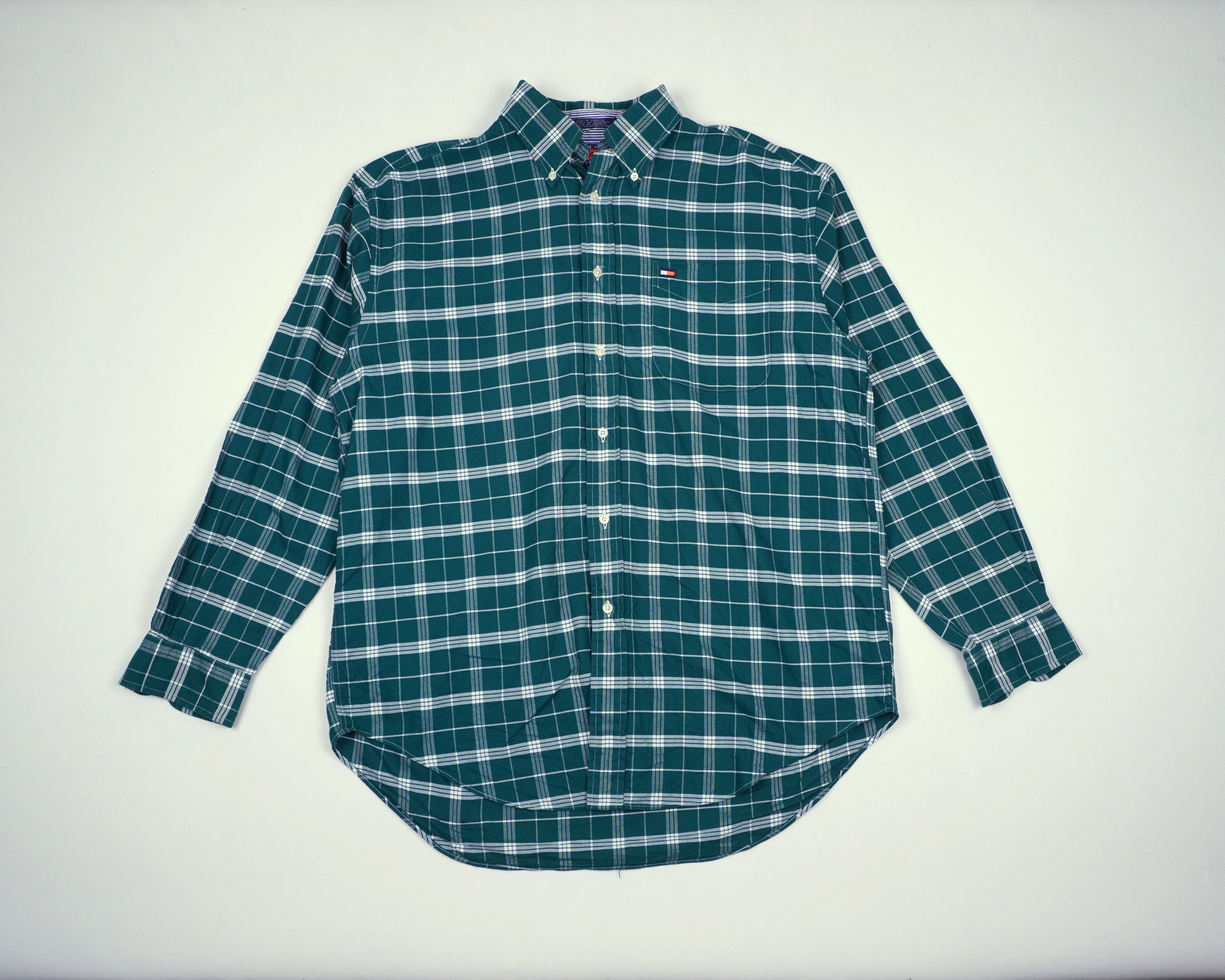 Tommy Hilfiger Green Button-up Shirt L Cotton