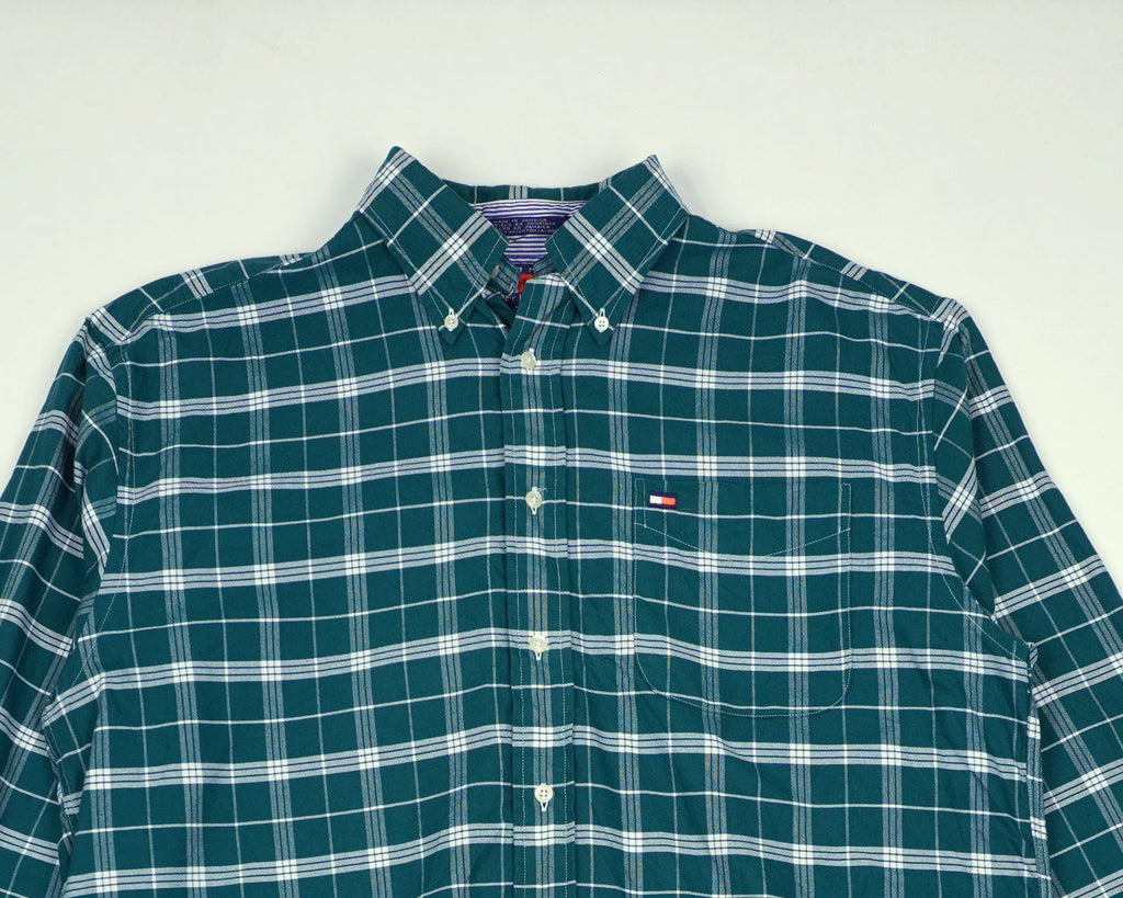 Tommy Hilfiger Green Button-up Shirt L Cotton