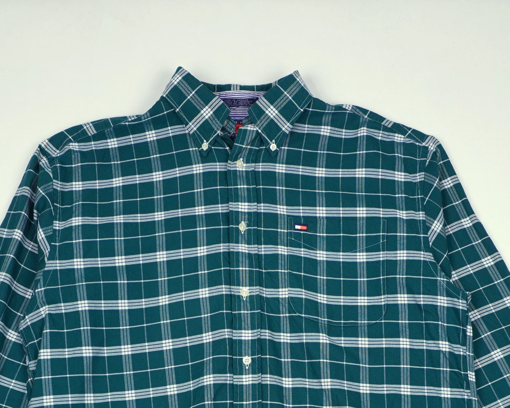 Tommy Hilfiger Green Button-up Shirt L Cotton