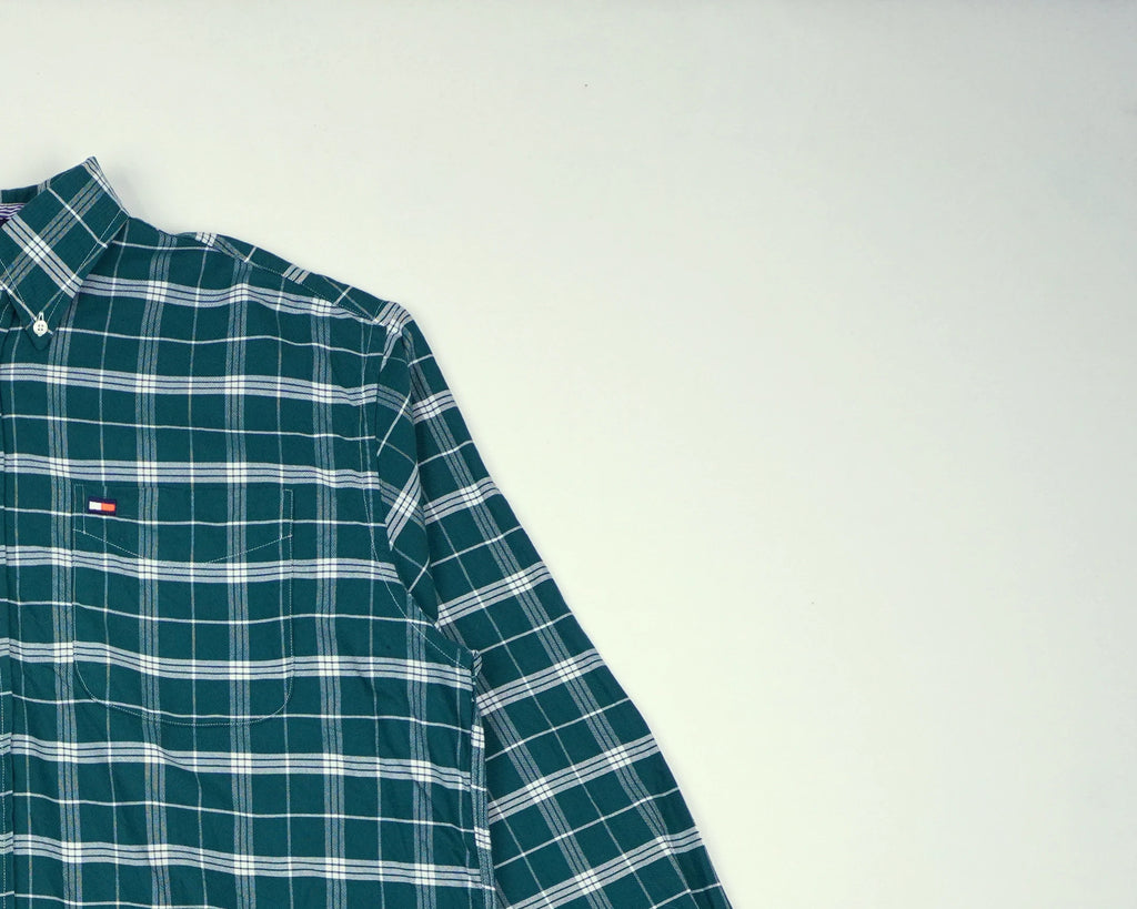 Tommy Hilfiger Green Button-up Shirt L Cotton