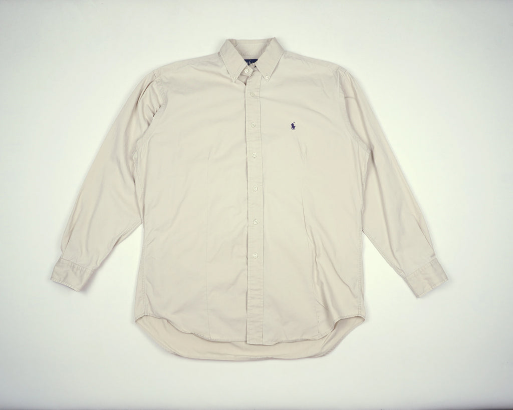 Ralph Lauren Beige Long Sleeve Shirt L Cotton