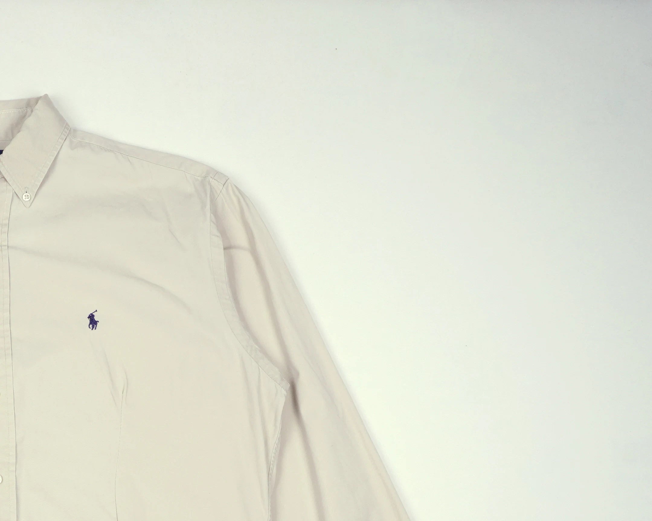 Ralph Lauren Beige Long Sleeve Shirt L Cotton