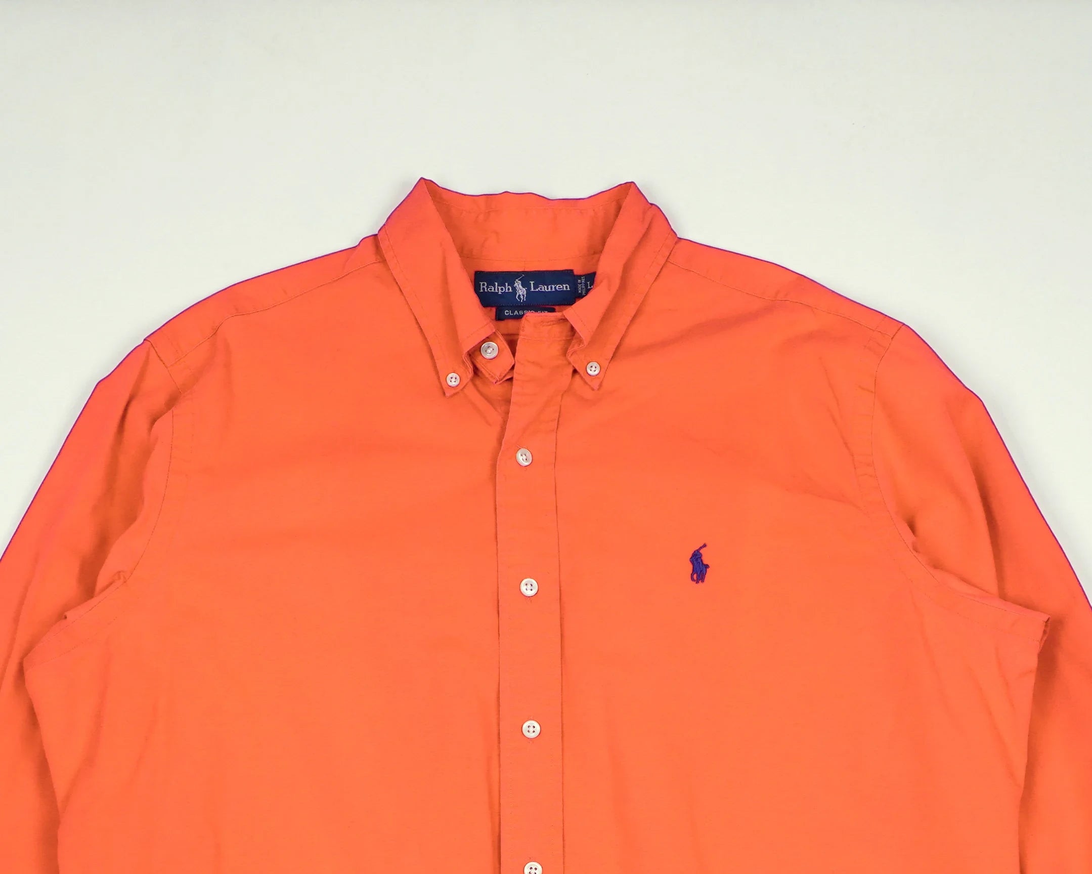 Ralph Lauren Orange Button-up Shirt L Cotton