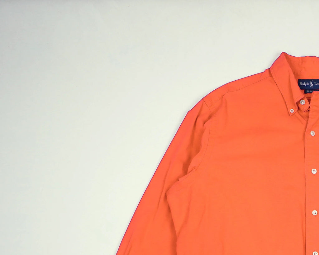 Ralph Lauren Orange Button-up Shirt L Cotton