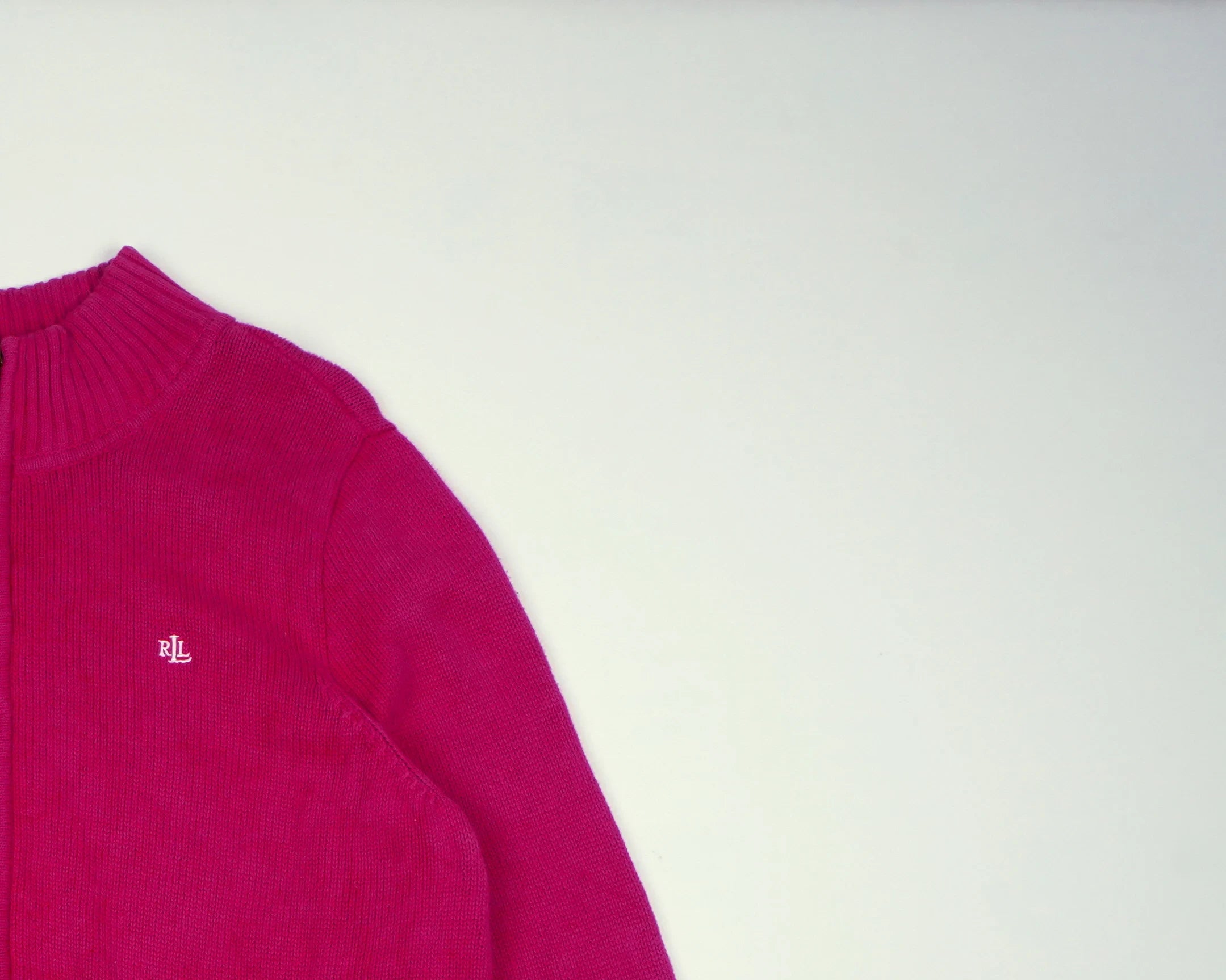 Ralph Lauren Pink Full Zip Sweater Cotton