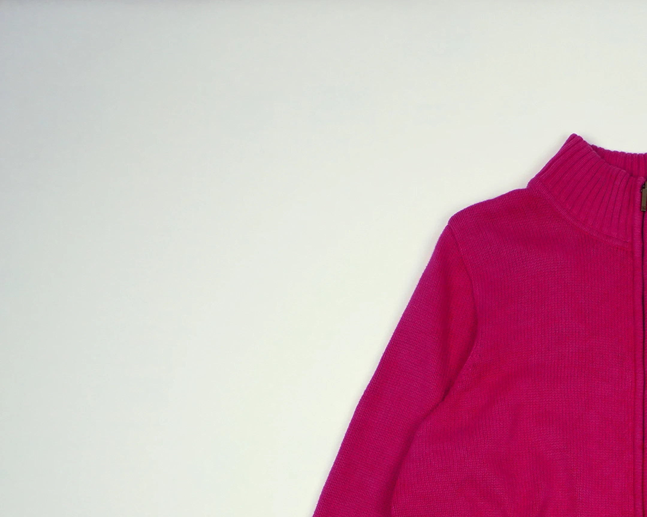 Ralph Lauren Pink Full Zip Sweater Cotton