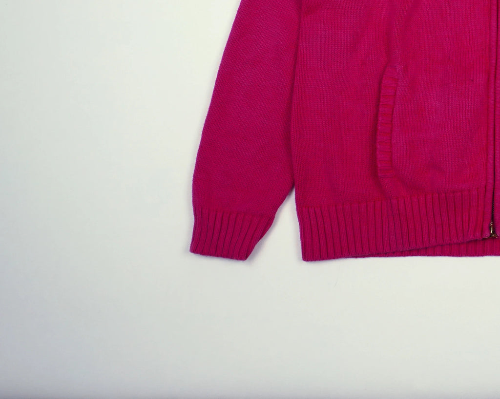 Ralph Lauren Pink Full Zip Sweater Cotton