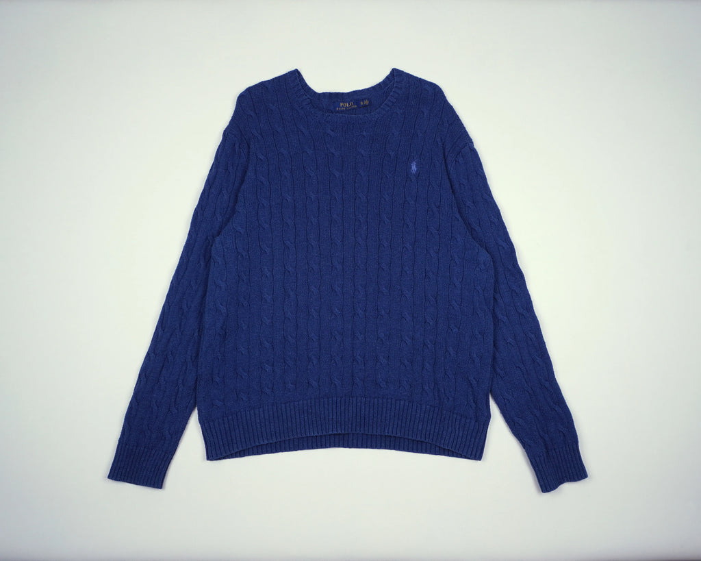 Ralph Lauren Blue Cable Knit Cotton