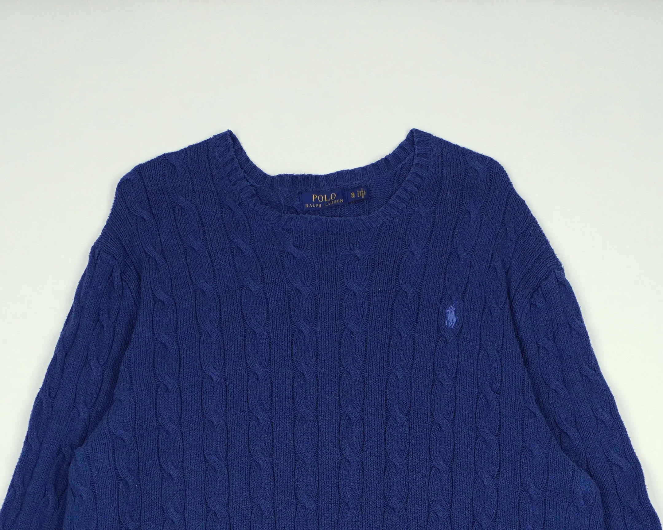 Ralph Lauren Blue Cable Knit Cotton
