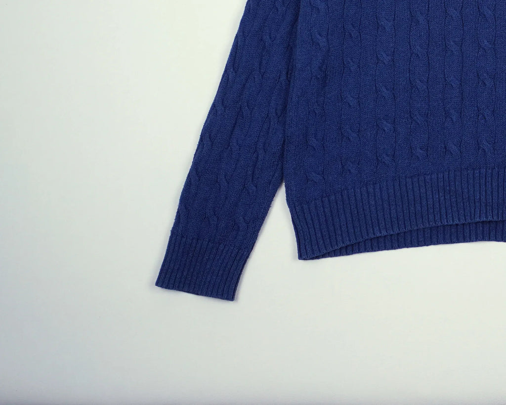 Ralph Lauren Blue Cable Knit Cotton