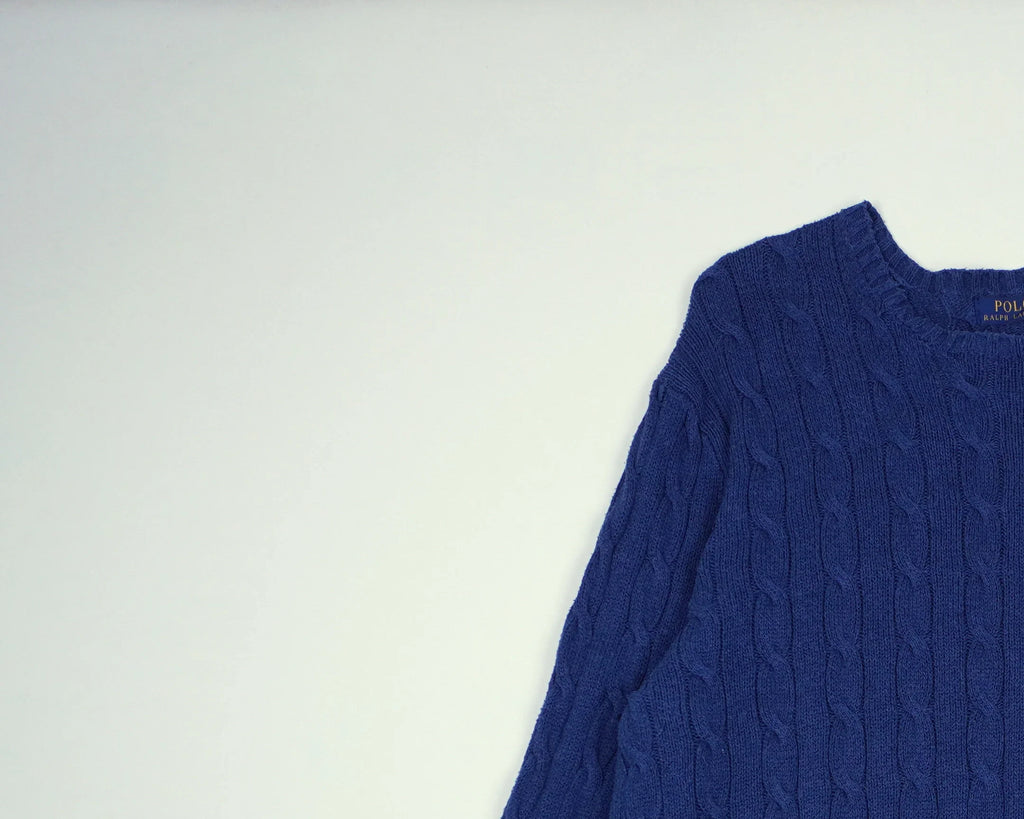 Ralph Lauren Blue Cable Knit Cotton