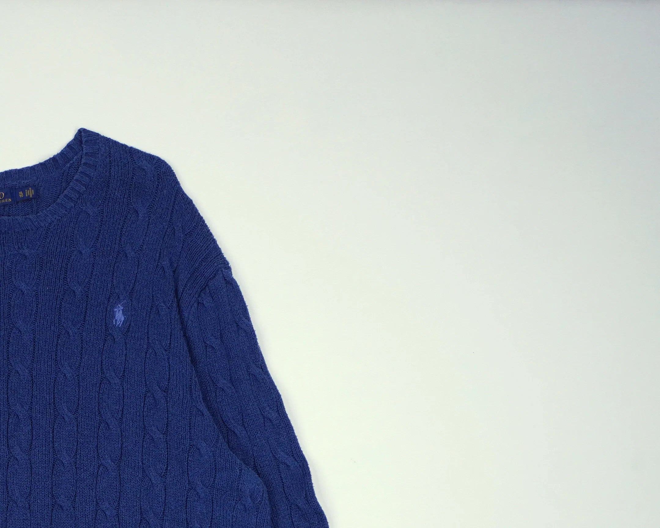 Ralph Lauren Blue Cable Knit Cotton