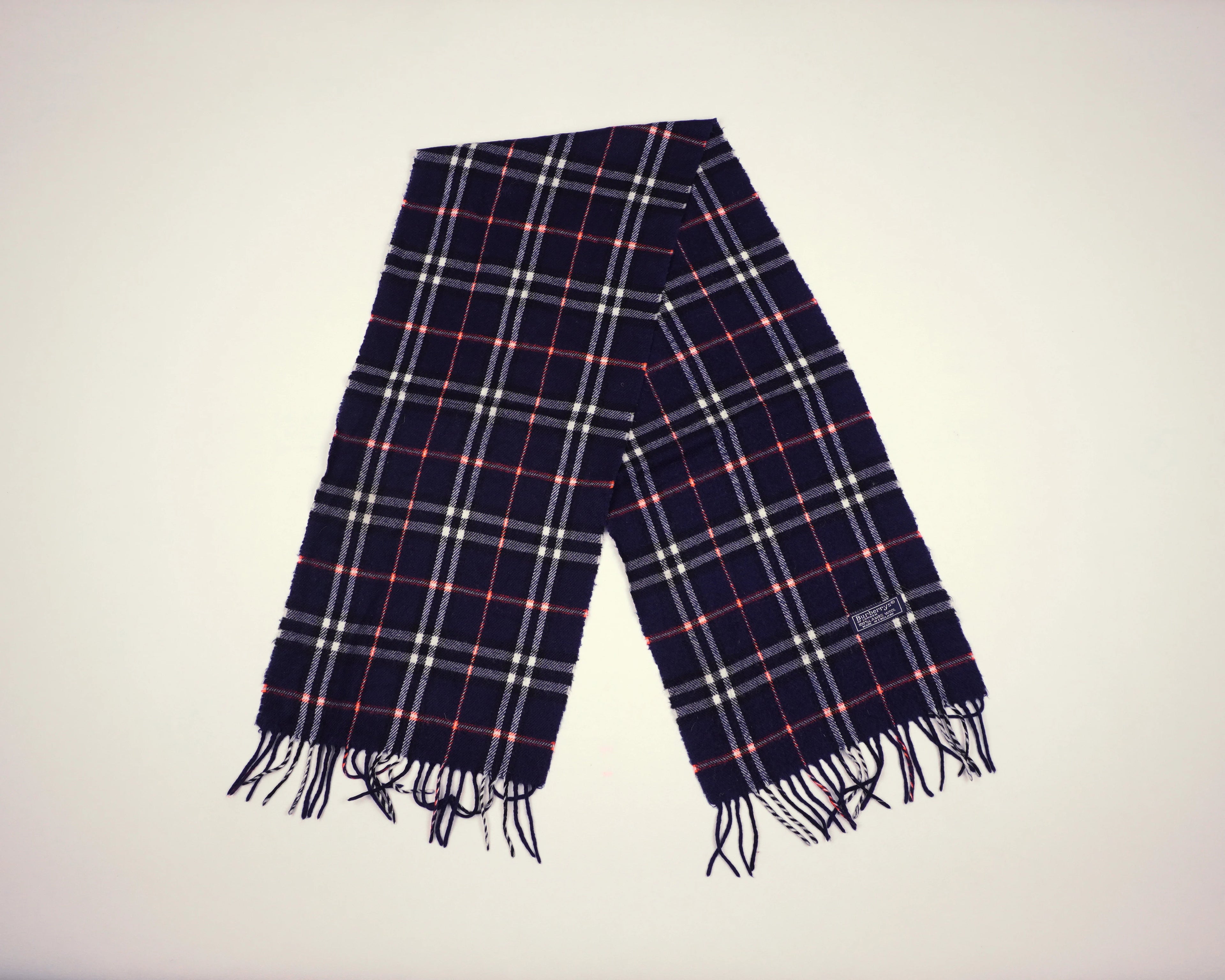 Burberry Navy Scarf Wool