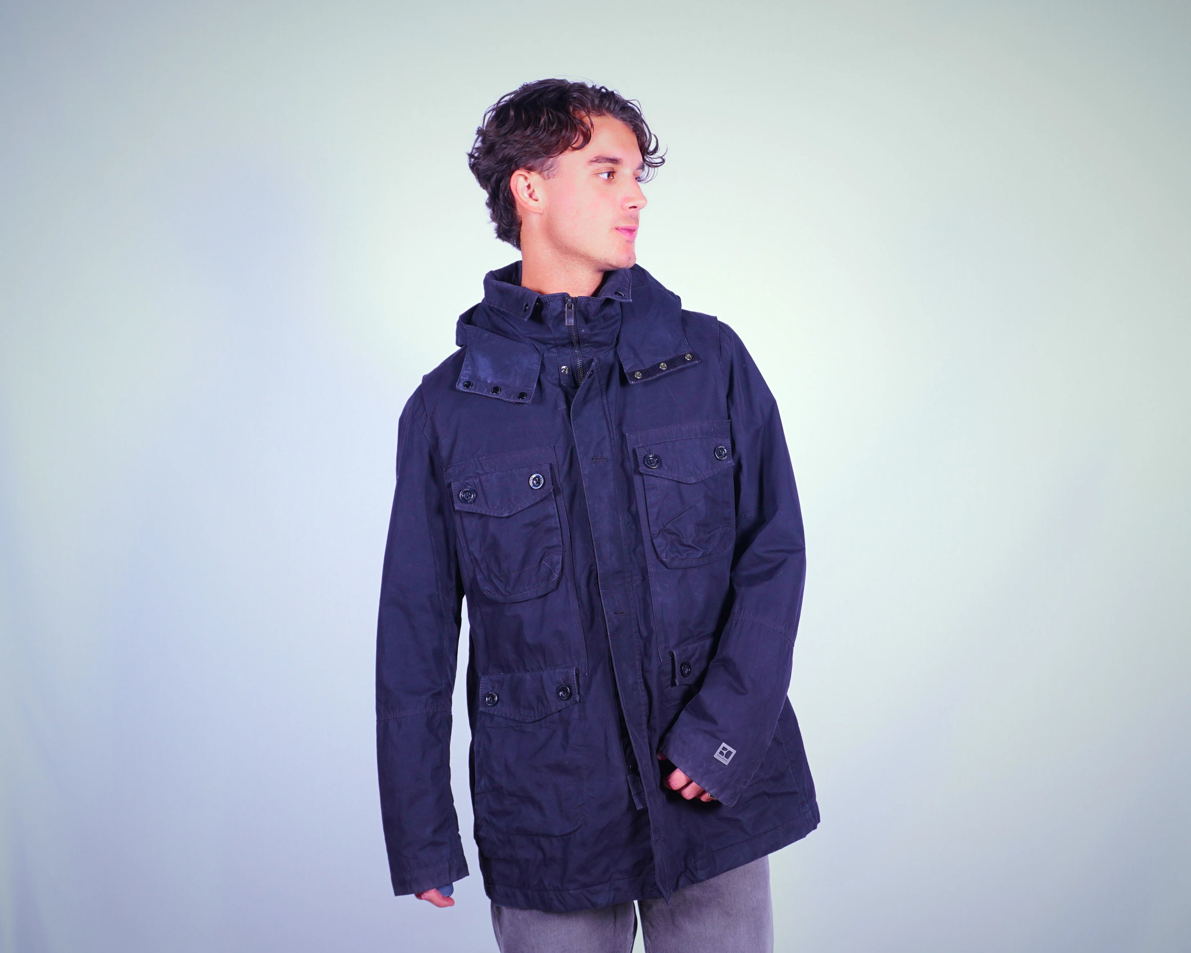 Hugo Boss Orange Navy Parka Jacket L