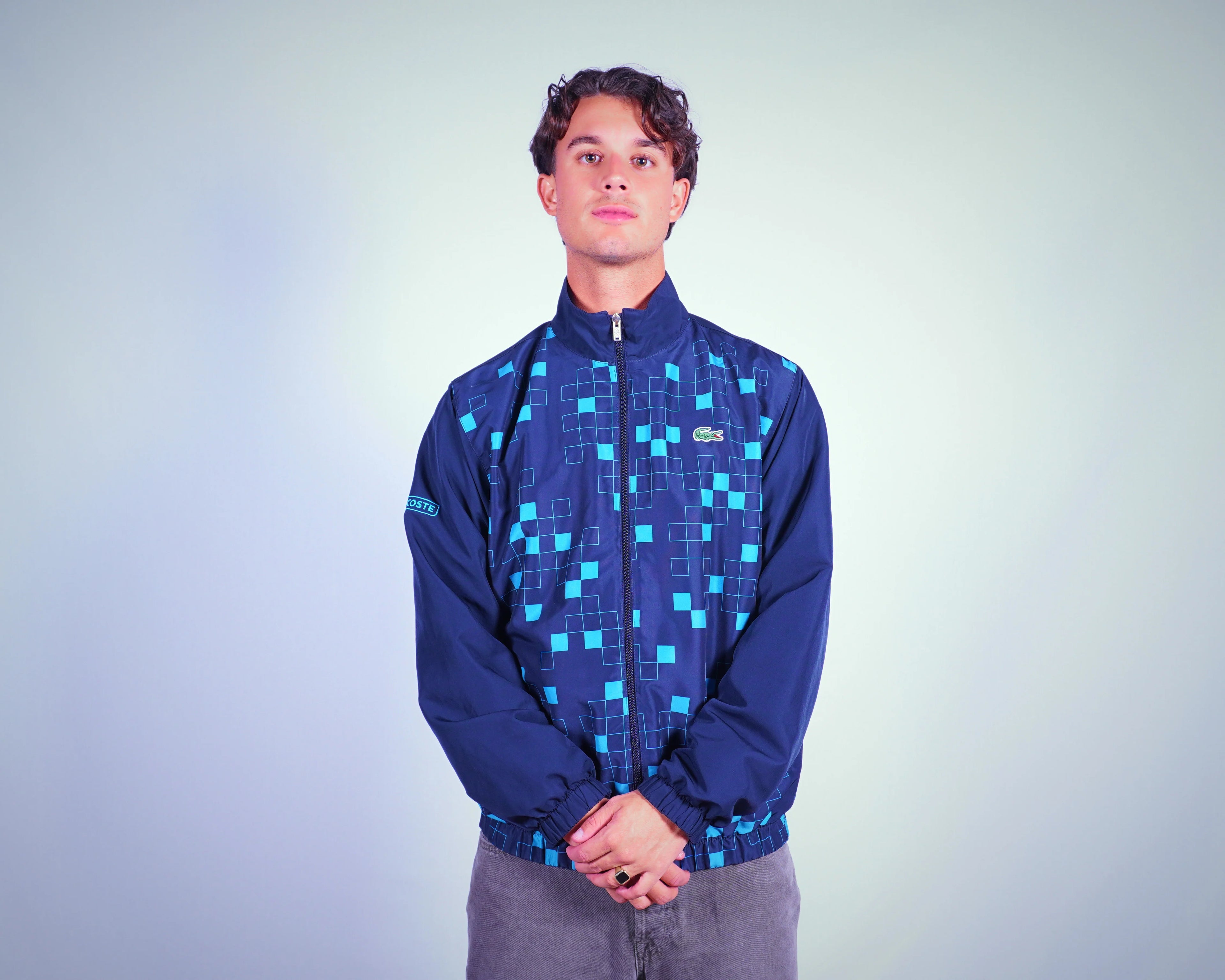 Lacoste Blue Windbreaker Jacket M