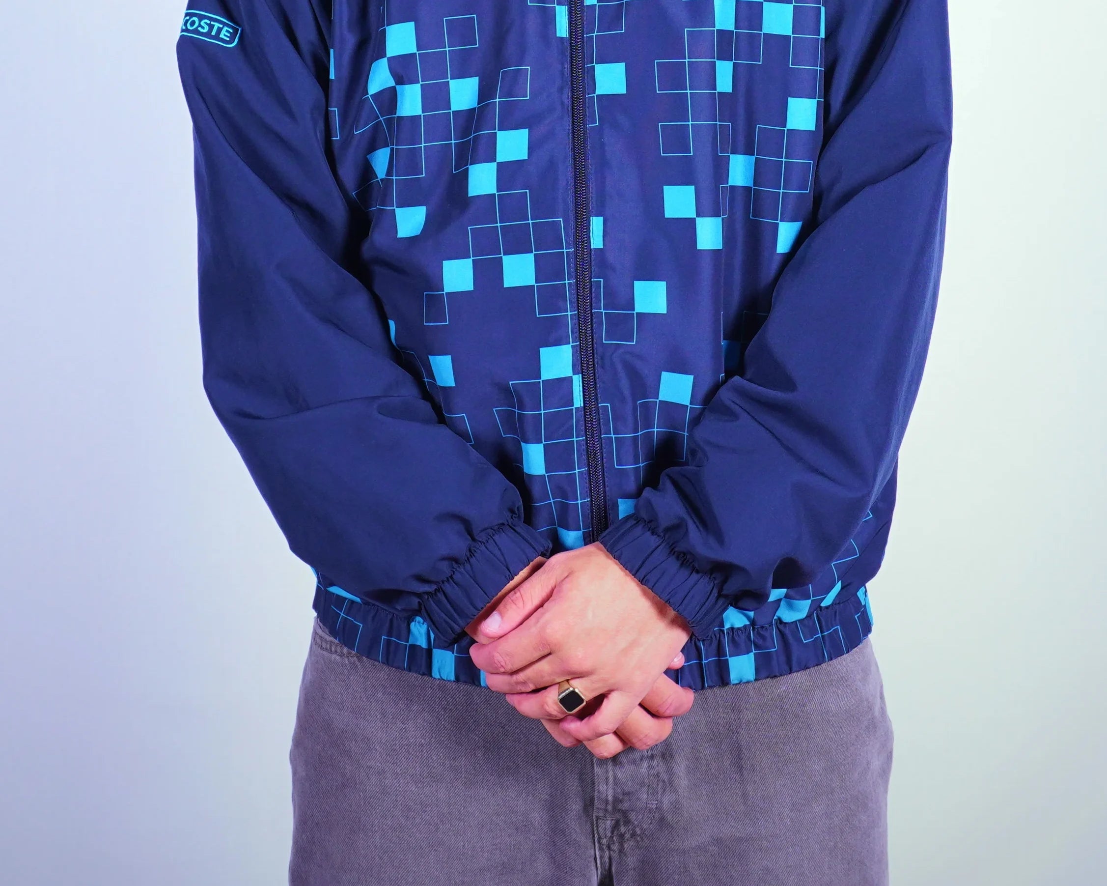 Lacoste Blue Windbreaker Jacket M