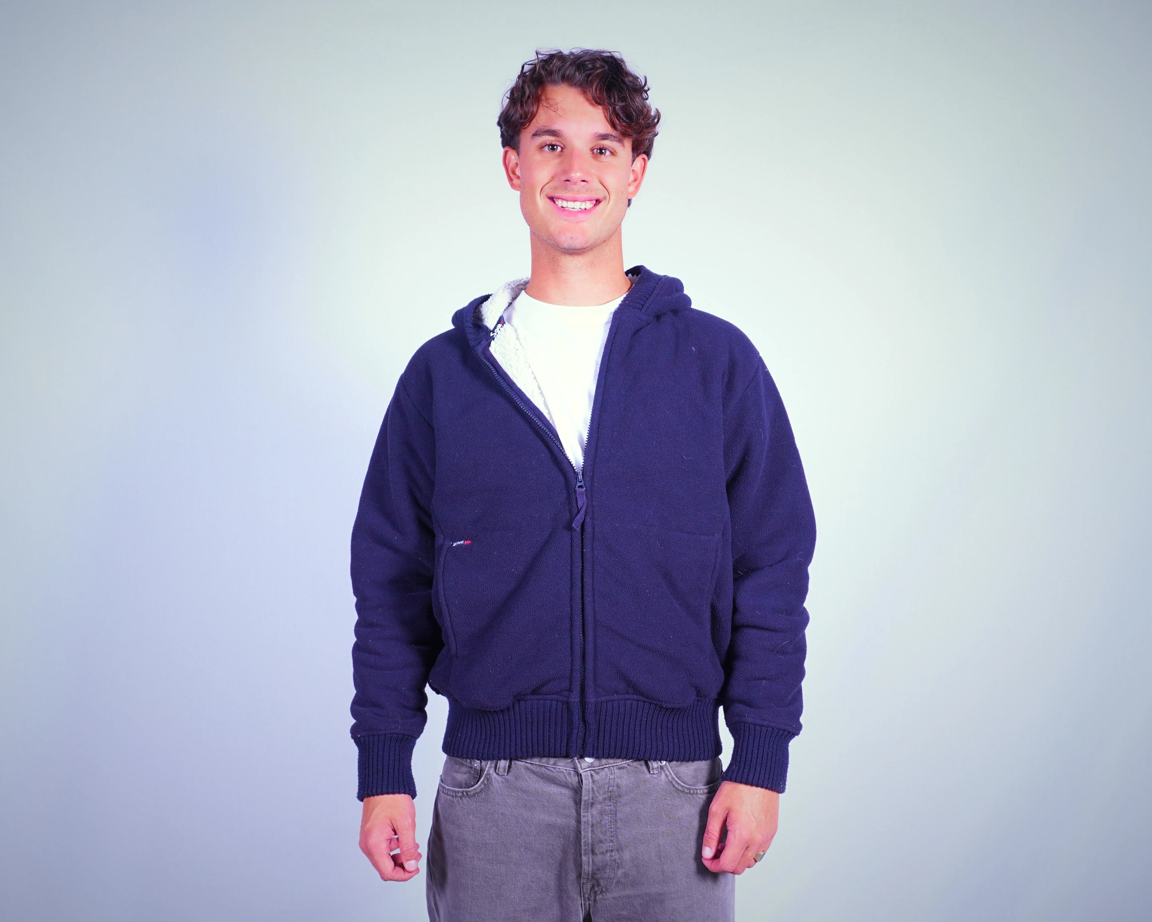 Schott Navy Hooded Vest S