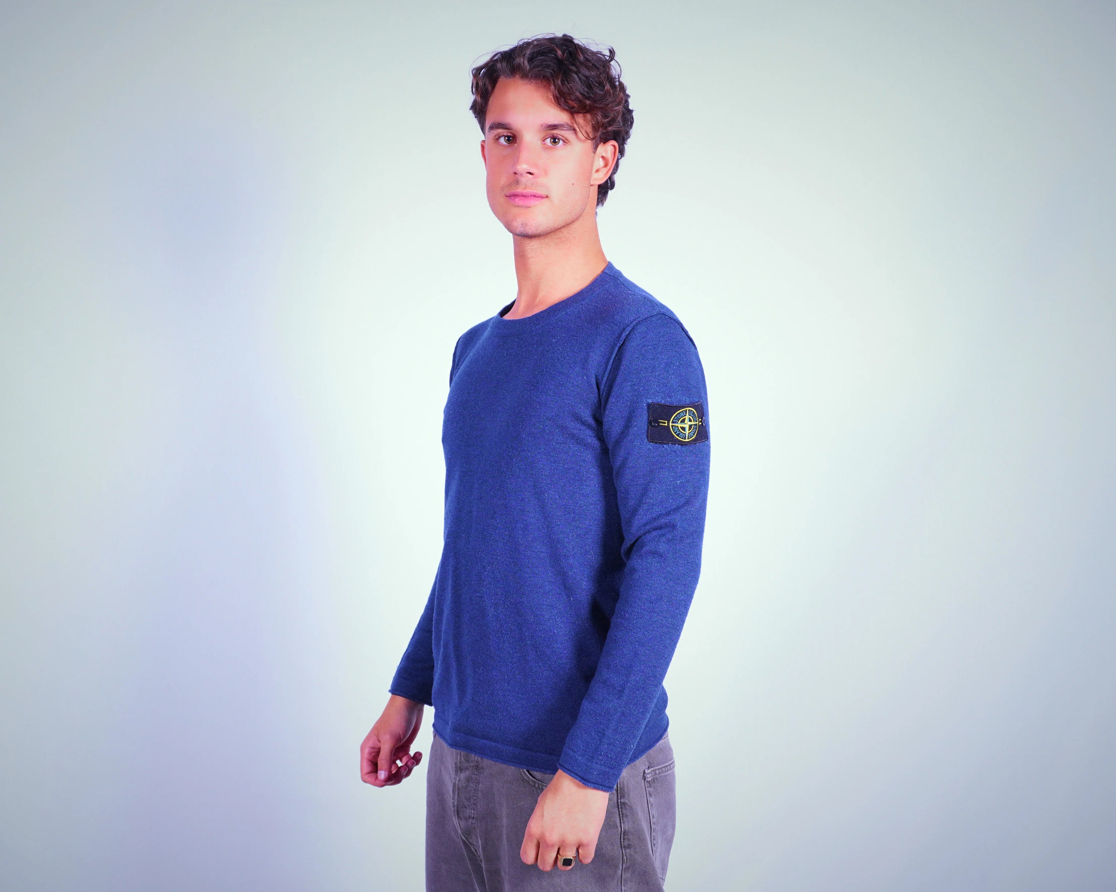 Stone Island Blue Long Sleeve T-shirt M