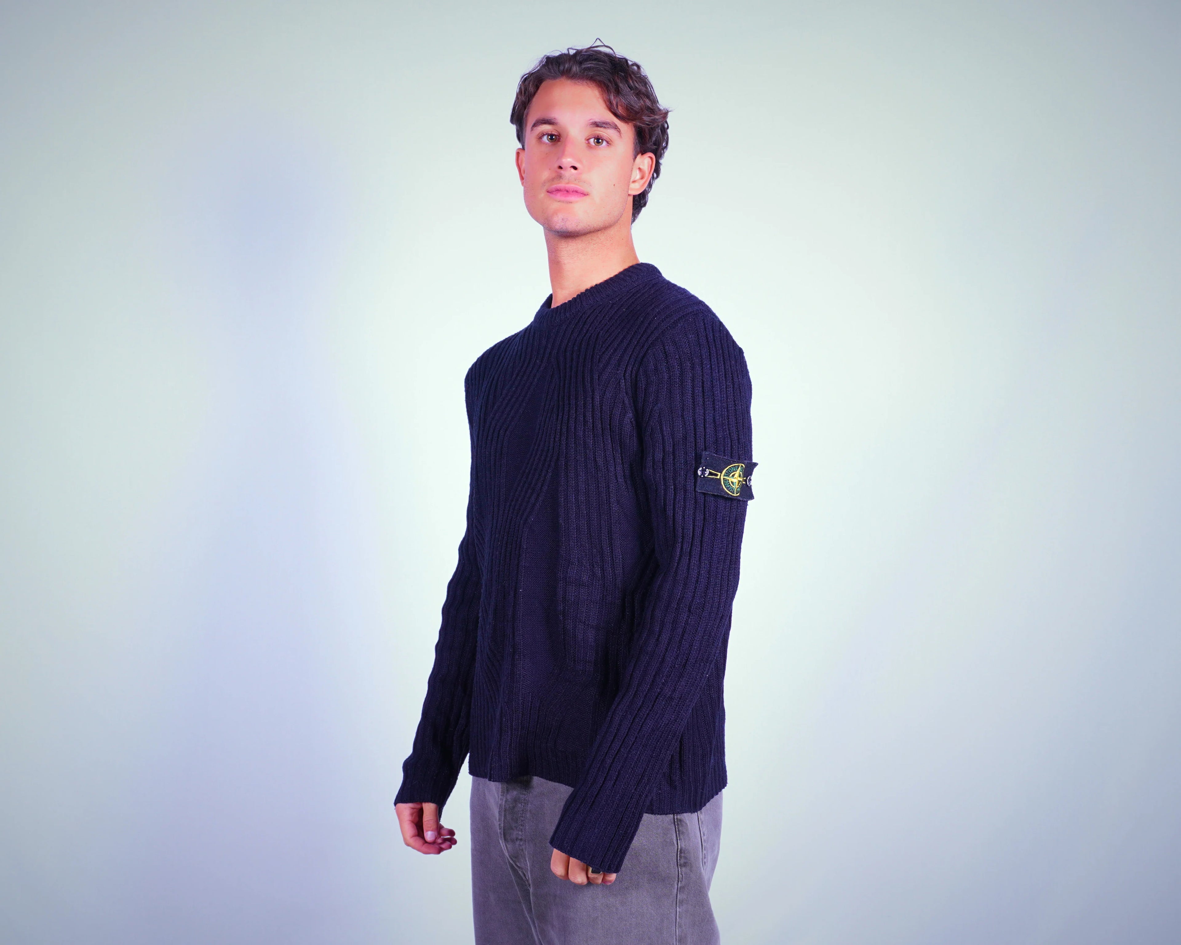 Stone Island Black Pullover Sweater L