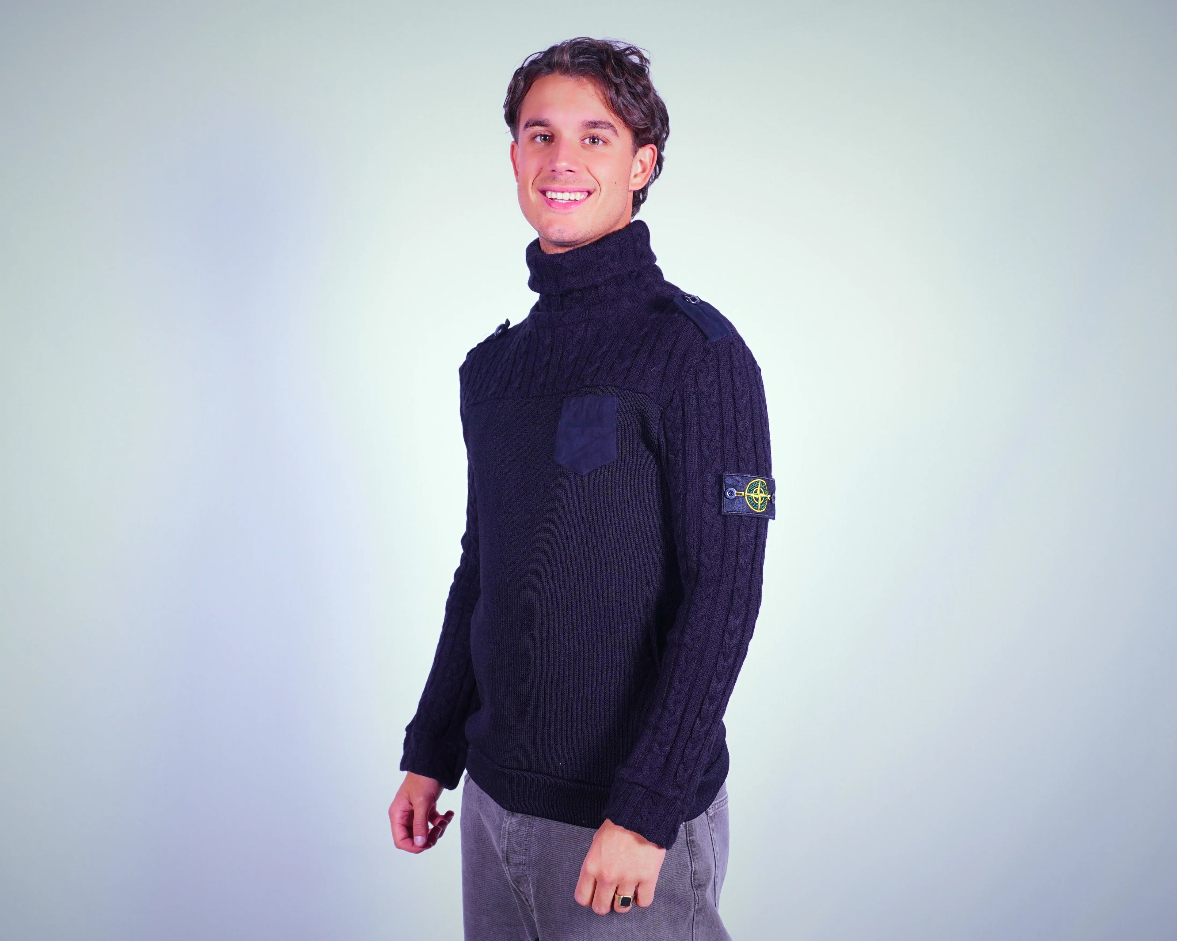 Stone Island Black Sweater S