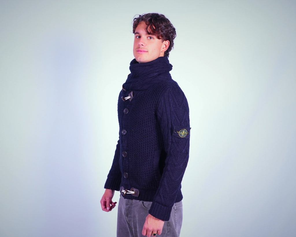 Stone Island Navy Cardigan M