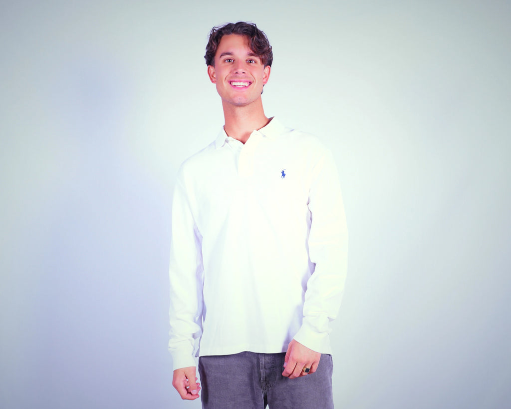 Ralph Lauren White Long Sleeve Polo Shirt M