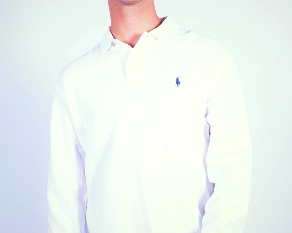 Ralph Lauren White Long Sleeve Polo Shirt M