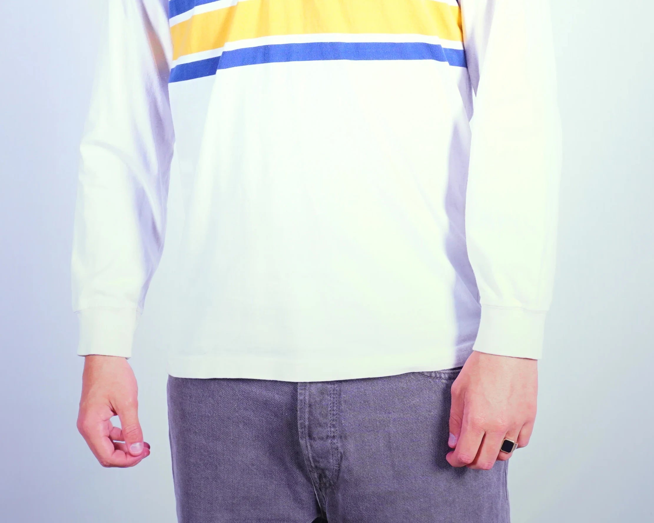 Umbro White Long-sleeve Rugby Polo Shirt S