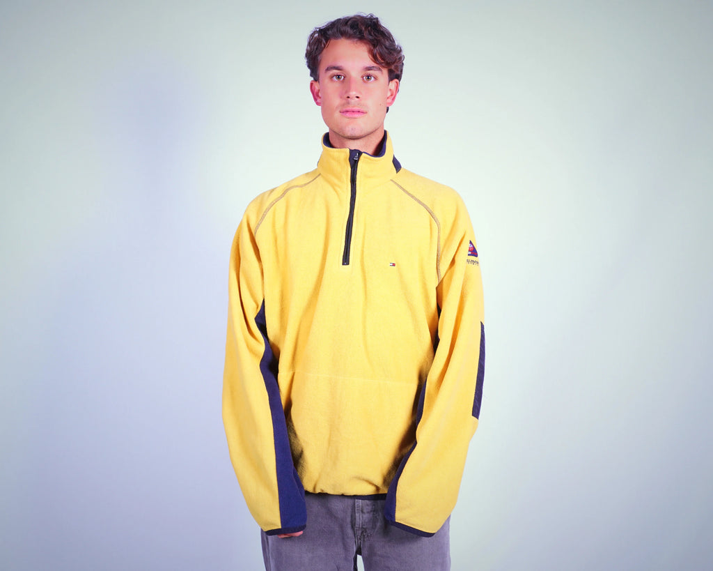 Tommy Hilfiger Yellow Fleece Pullover Jacket L