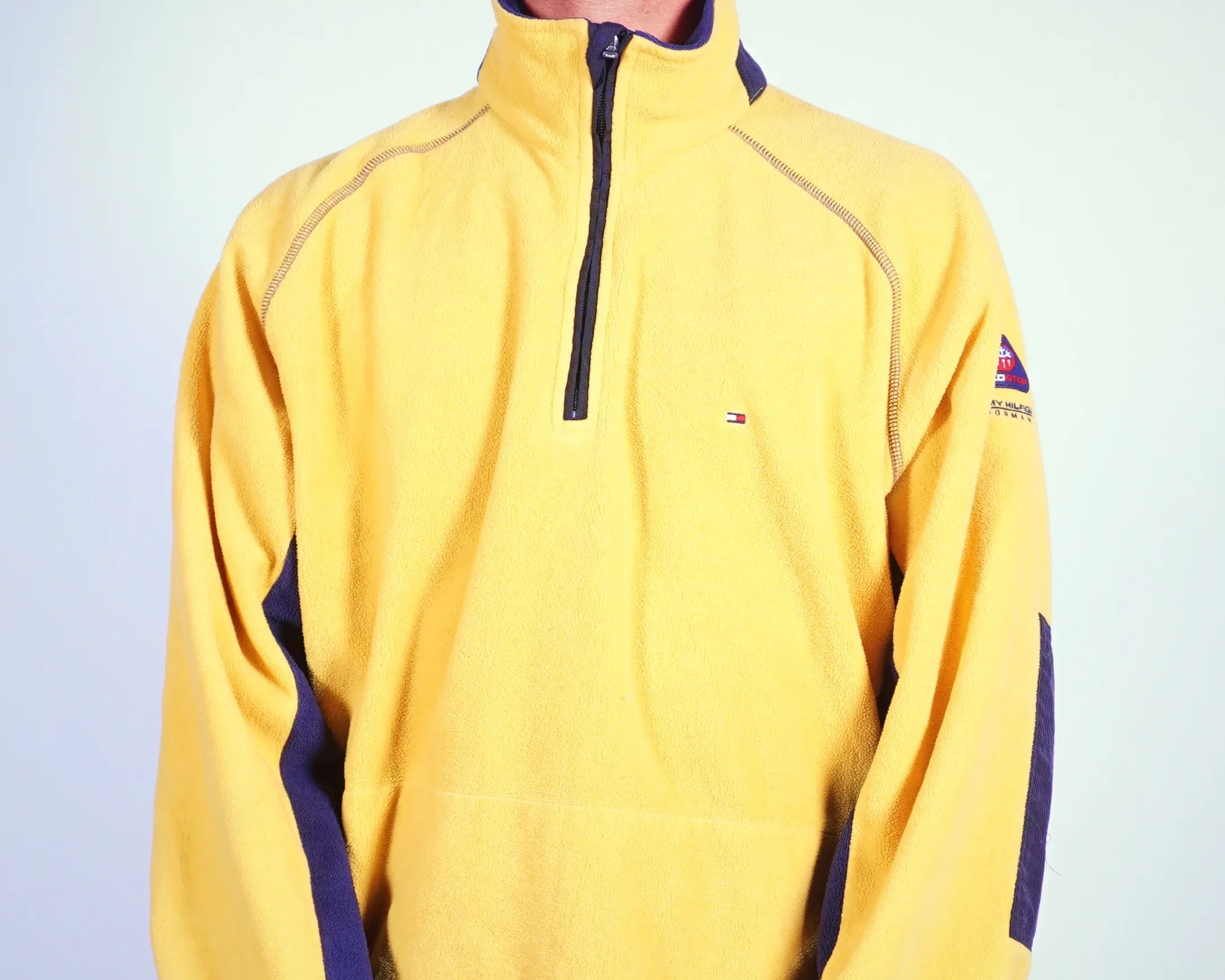Tommy Hilfiger Yellow Fleece Pullover Jacket L