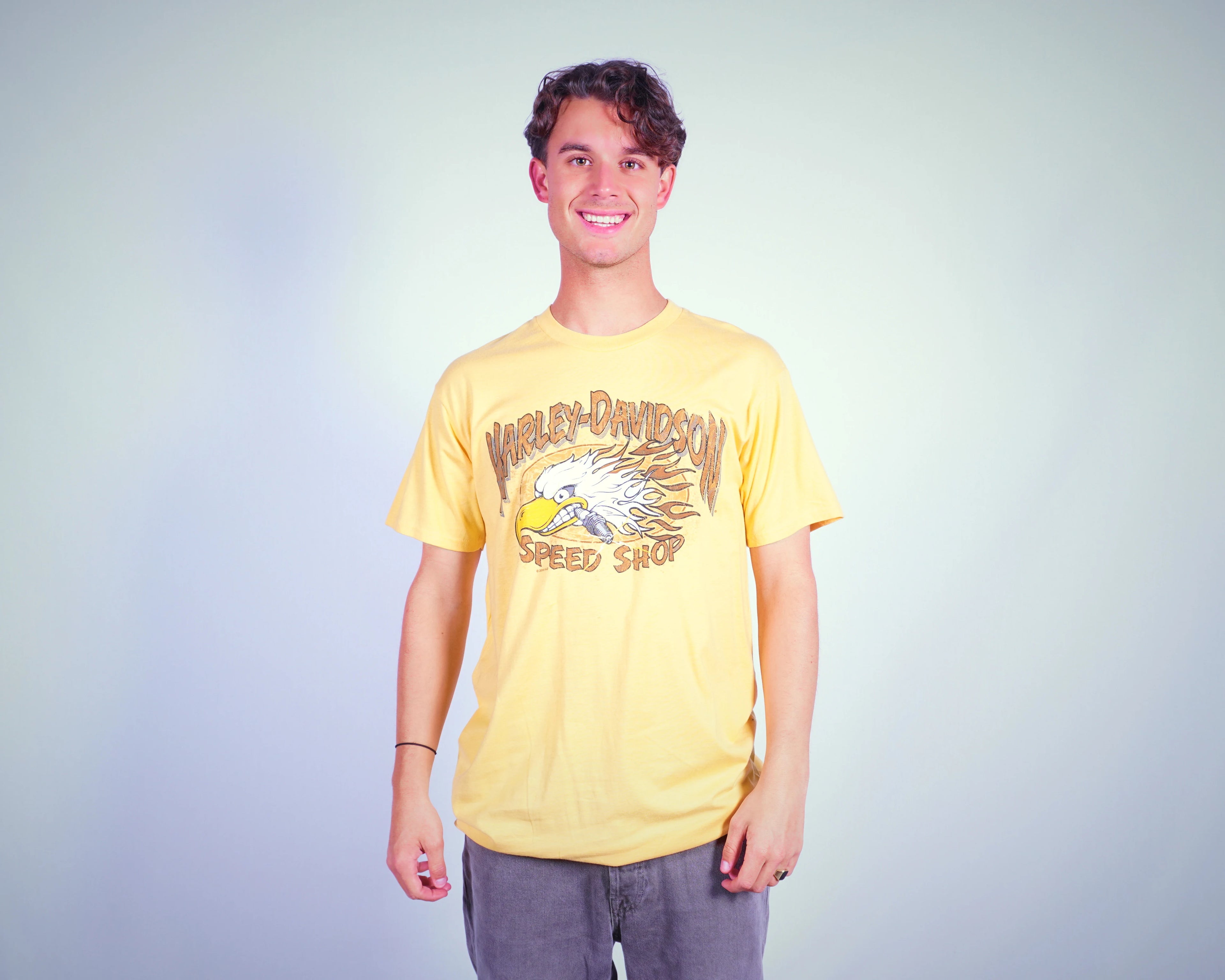 Harley-davidson Yellow T-shirt L